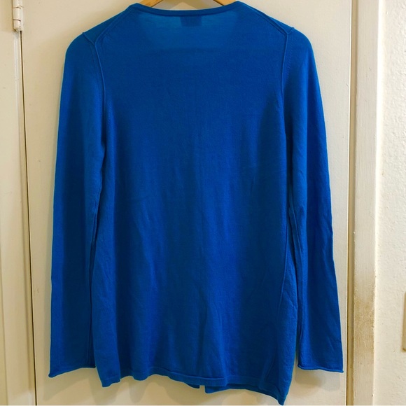 TSE Square Neck Wrap Cashmere Sweater Reverse Stitched Blue Size Large. - Picture 10 of 16